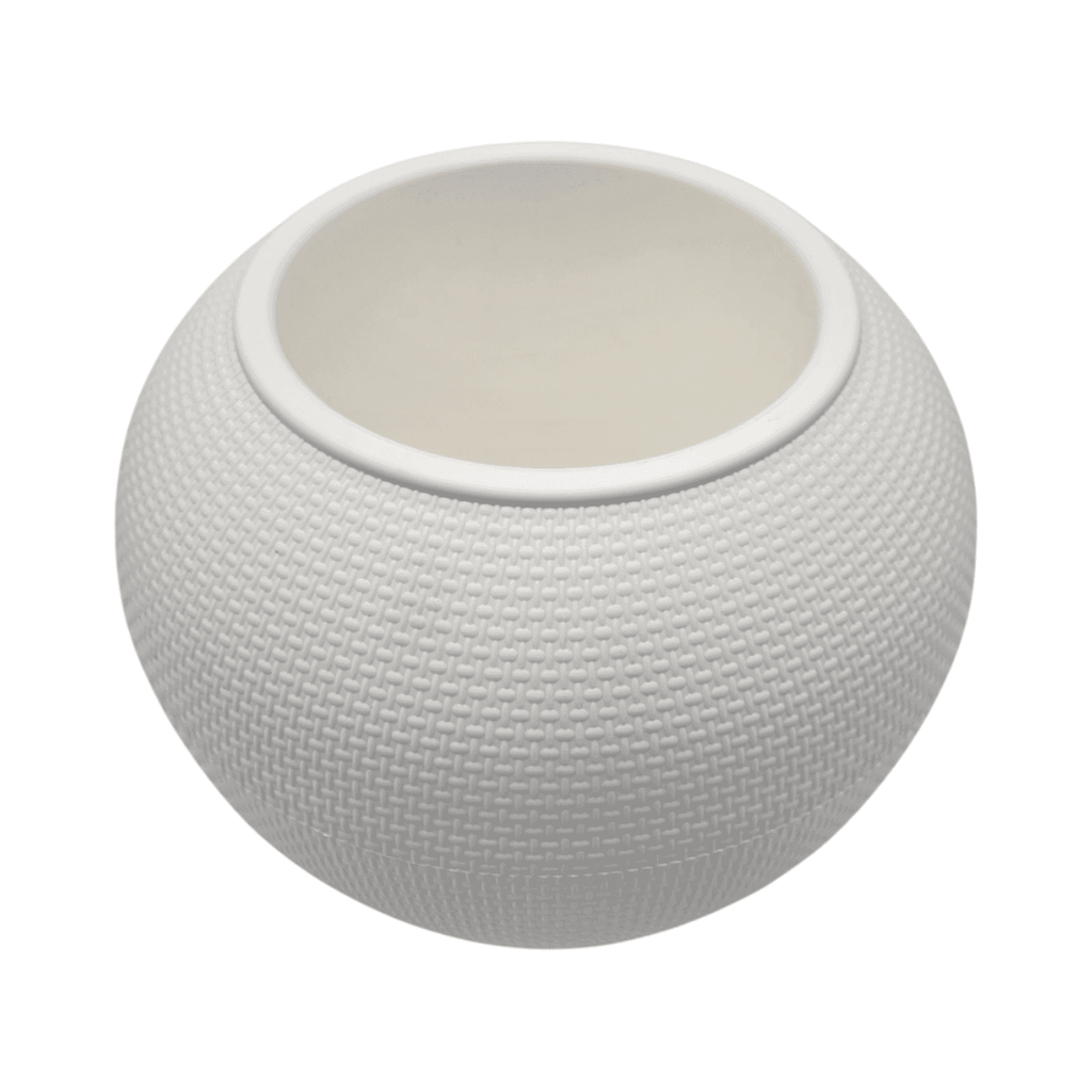 Set 3 Maceteros Plastico Redondo Ovalado Moderno Textura S - Fliperex