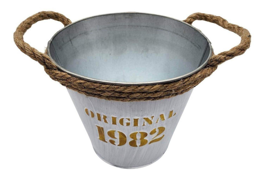 Macetero De Metal Canasto Con Diseños Maceta Balde - Fliperex