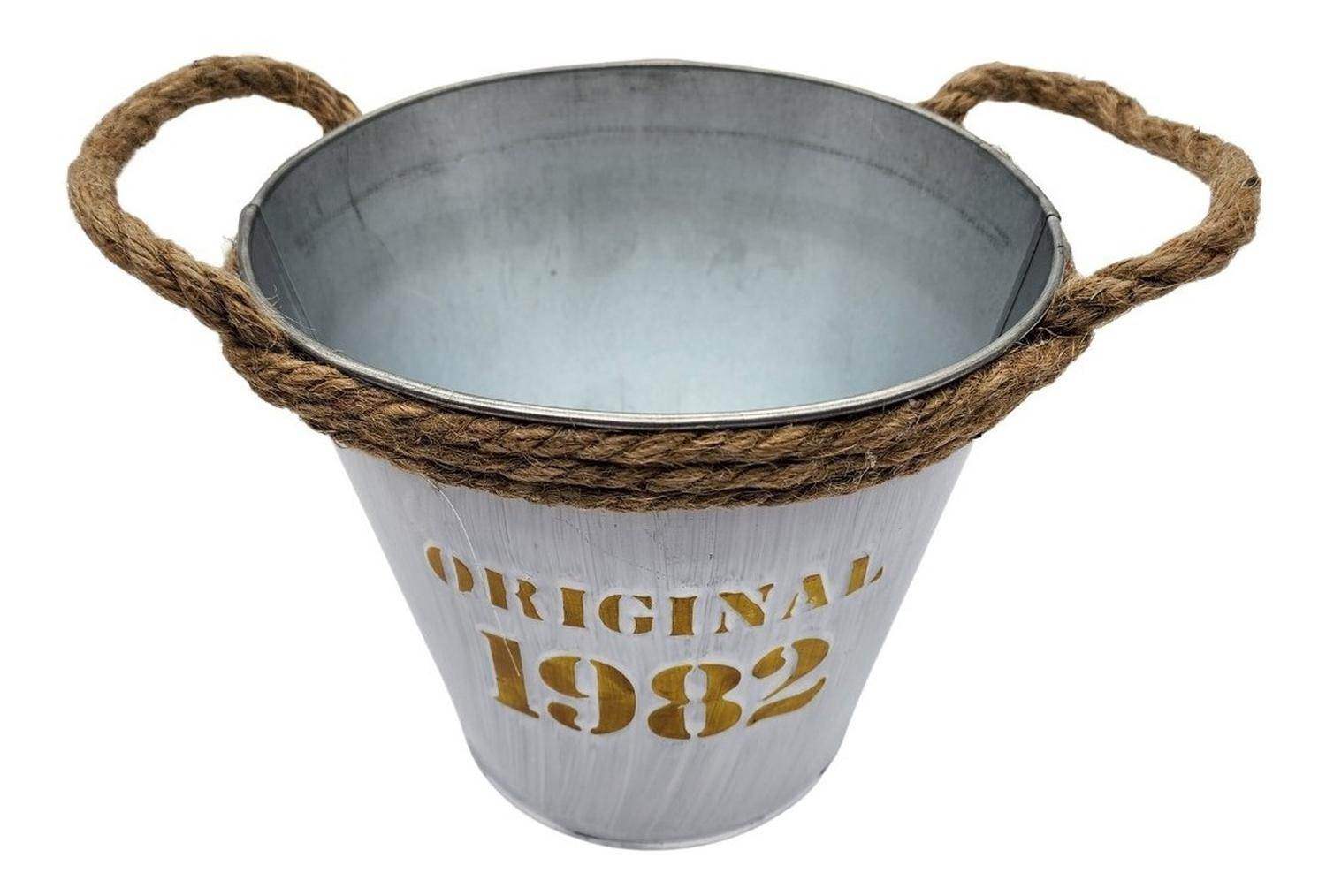 Macetero De Metal Canasto Con Diseños Maceta Balde - Fliperex