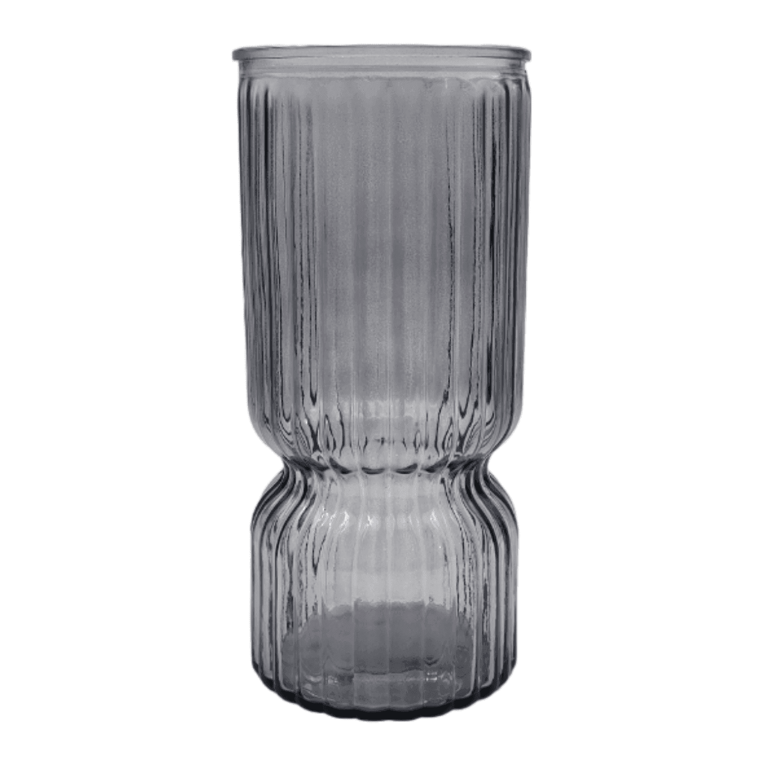 Florero Decorativo De Vidrio Cristal Con Diseño Tonos Gris - Fliperex