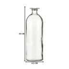 Florero Botella Decorativa De Vidrio Cristal Transparente - Fliperex