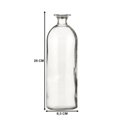 Florero Botella Decorativa De Vidrio Cristal Transparente - Fliperex