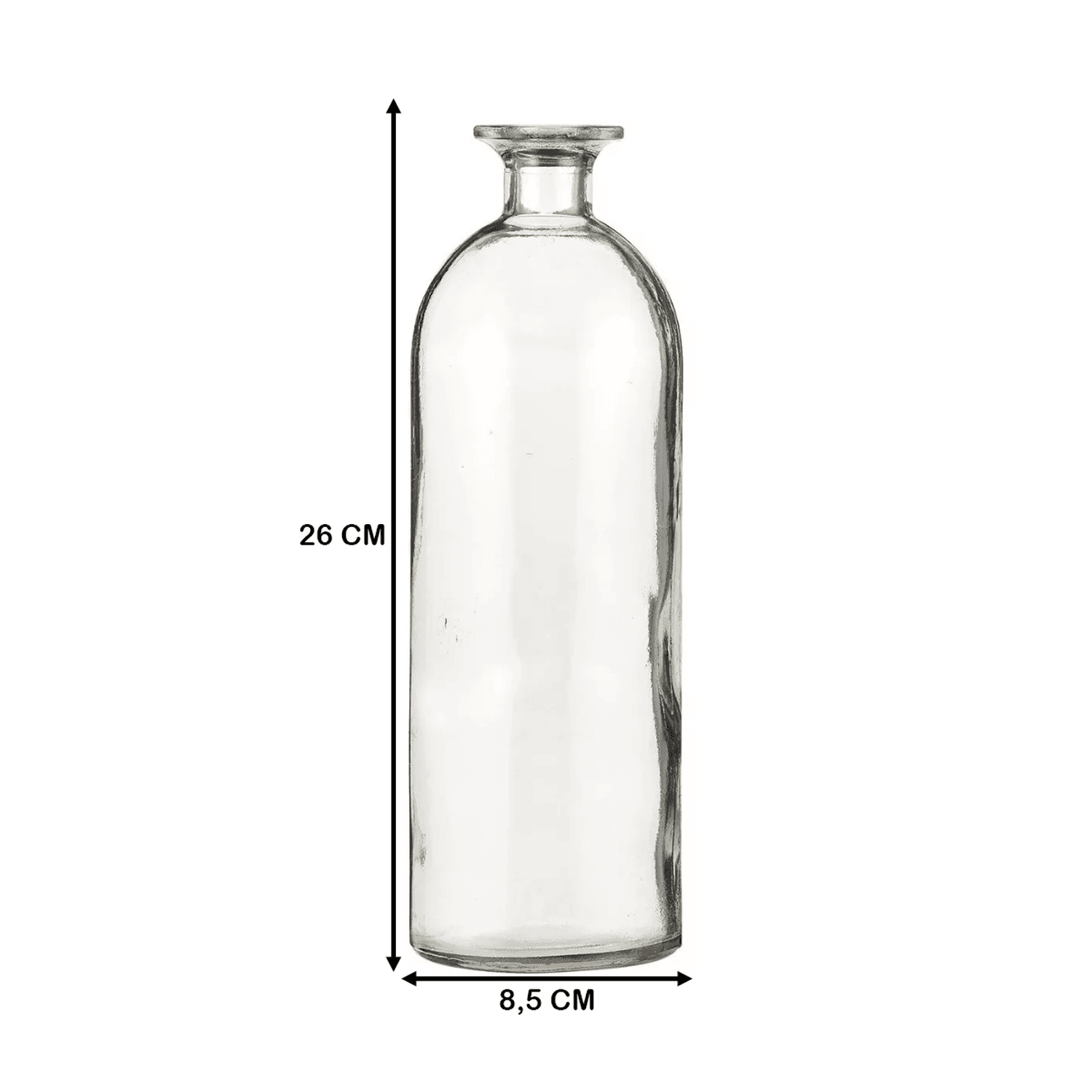 Florero Botella Decorativa De Vidrio Cristal Transparente - Fliperex