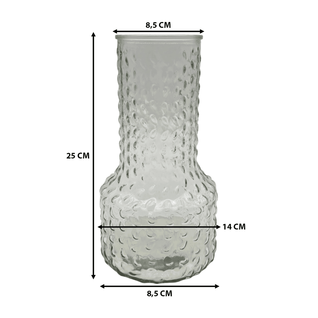 Florero Decorativo De Vidrio Con Diseño Base Ancha Blanco 25 - Fliperex