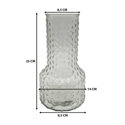 Florero Decorativo De Vidrio Con Diseño Base Ancha Blanco 25 - Fliperex
