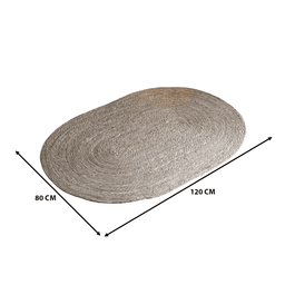 Alfombra De Yute Tradicional Rustica Ovalada Color Natural S - Fliperex
