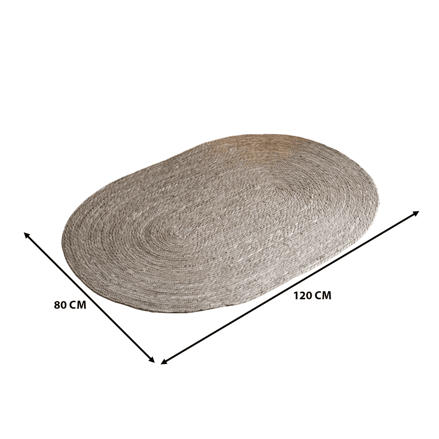 Alfombra De Yute Tradicional Rustica Ovalada Color Natural S - Fliperex