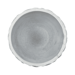 Macetero Maceta Acabado Cemento Relieve Hojas Blanco L - Fliperex