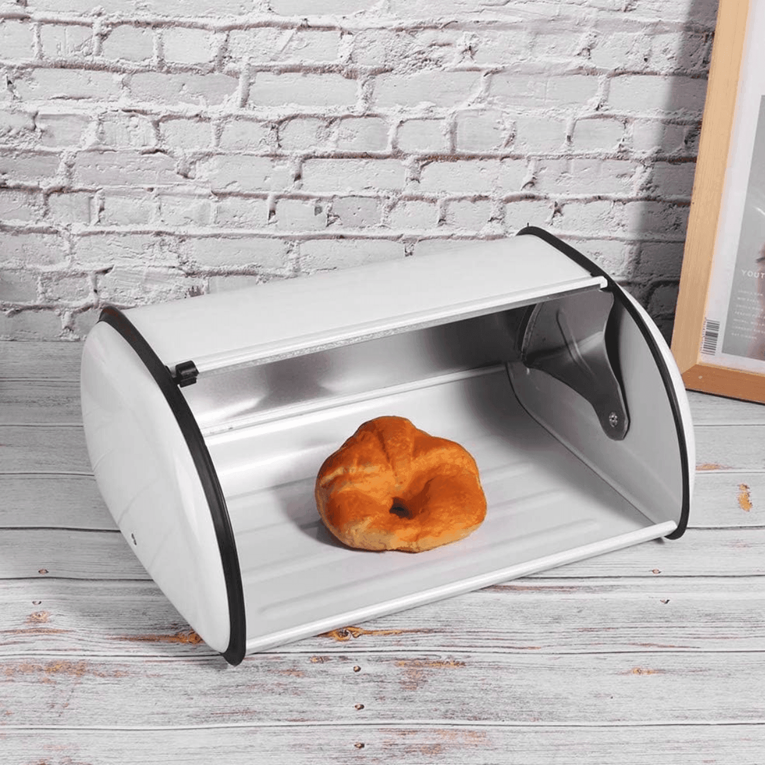 Panera Metálica Vintage Retro Acero Inoxidable Brillante - Fliperex