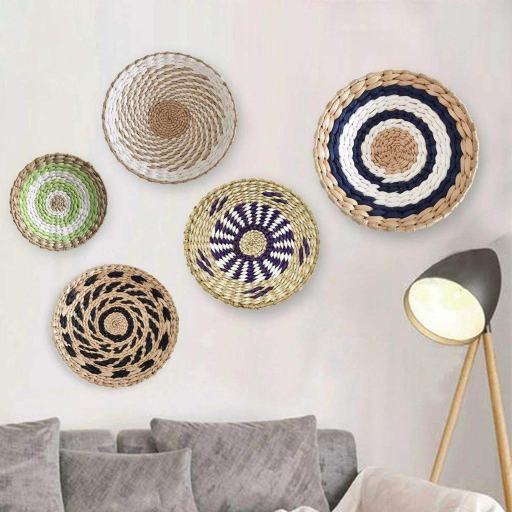 Circulo Decoración De Mimbre Para Pared Casa Terraza Variado - Fliperex