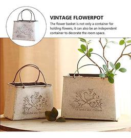 Macetero Florero Maceta Cartera Metálico Frances Le Jardin - Fliperex