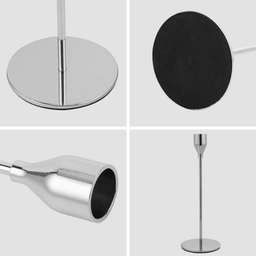 Set 3 Candelabros Porta Velas Plateado Decora Centro De Mesa - Fliperex