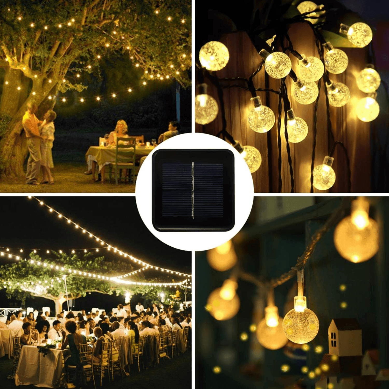 Guirnalda Solar Esfera Bolitas Luces Led Decoracion Jardin - Fliperex