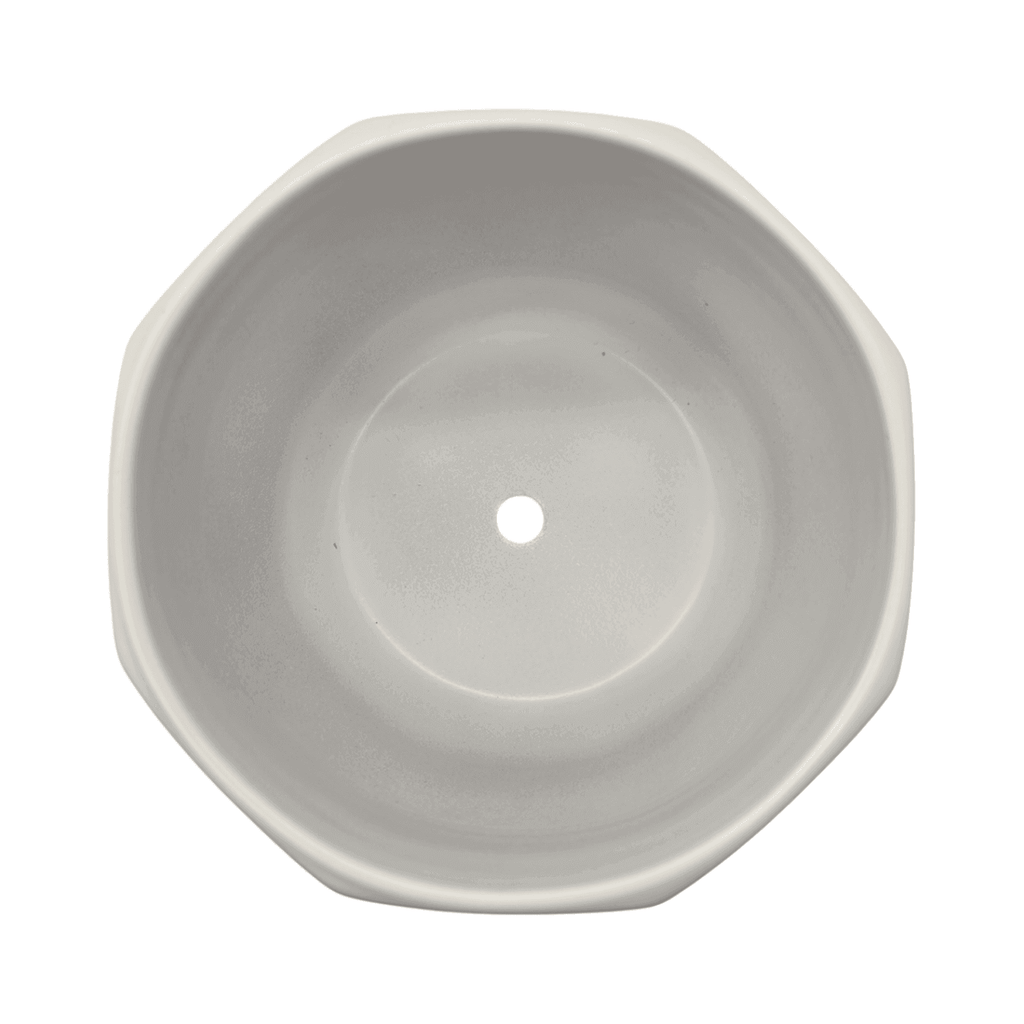 Set 3 Maceteros Maceta De Ceramica Blancos Lineas Verticales - Fliperex