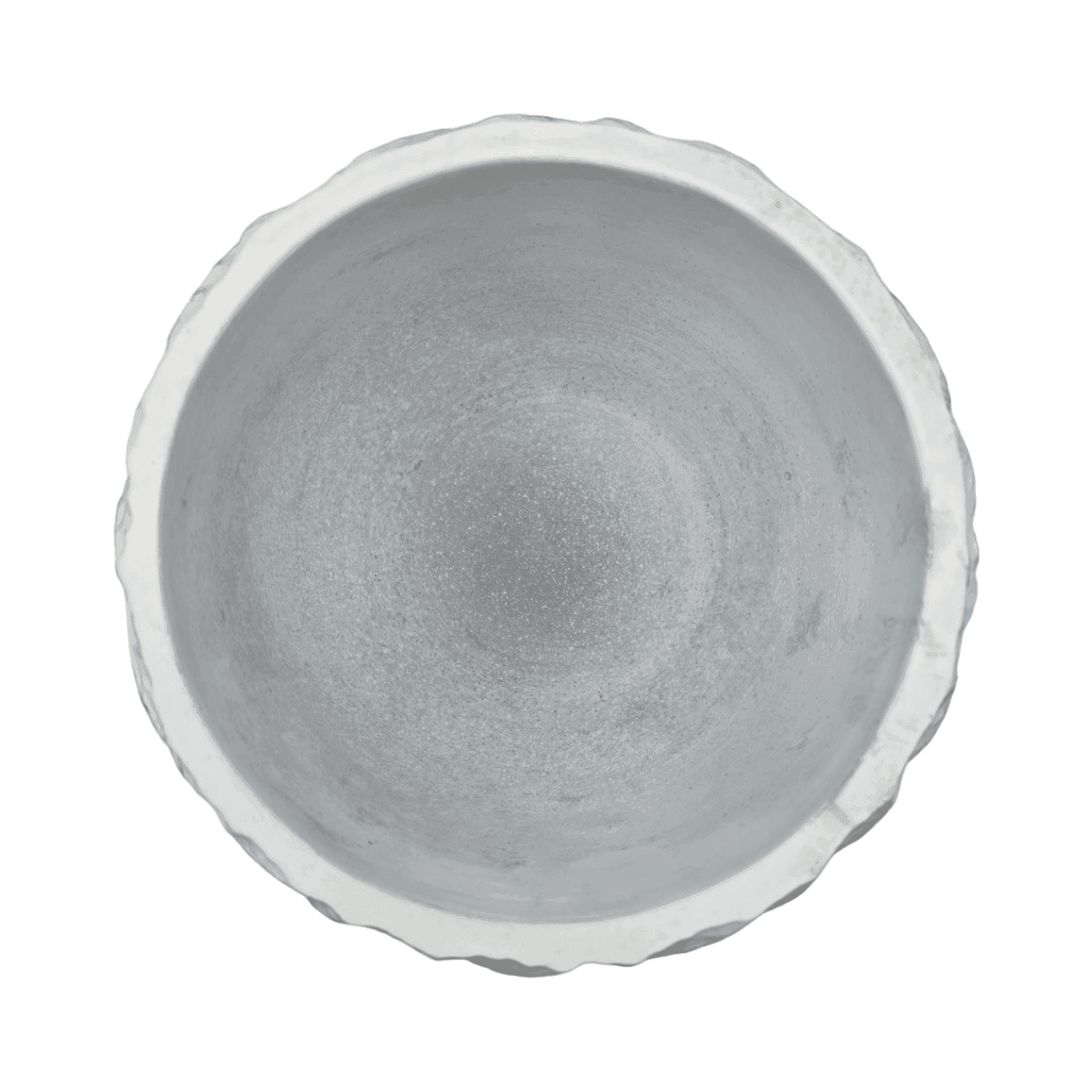 Macetero Maceta Acabado Cemento Relieve Hojas Blanco S - Fliperex