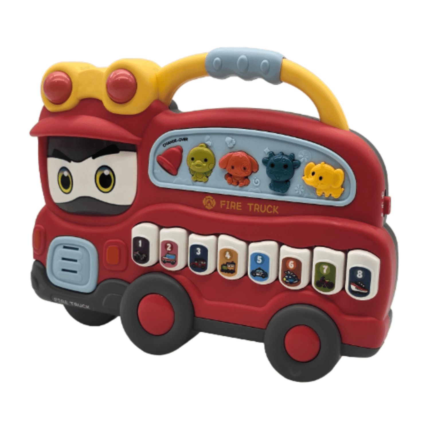 Juguete Piano Musical Con Luces Forma Carro De Bomberos Rojo - Fliperex