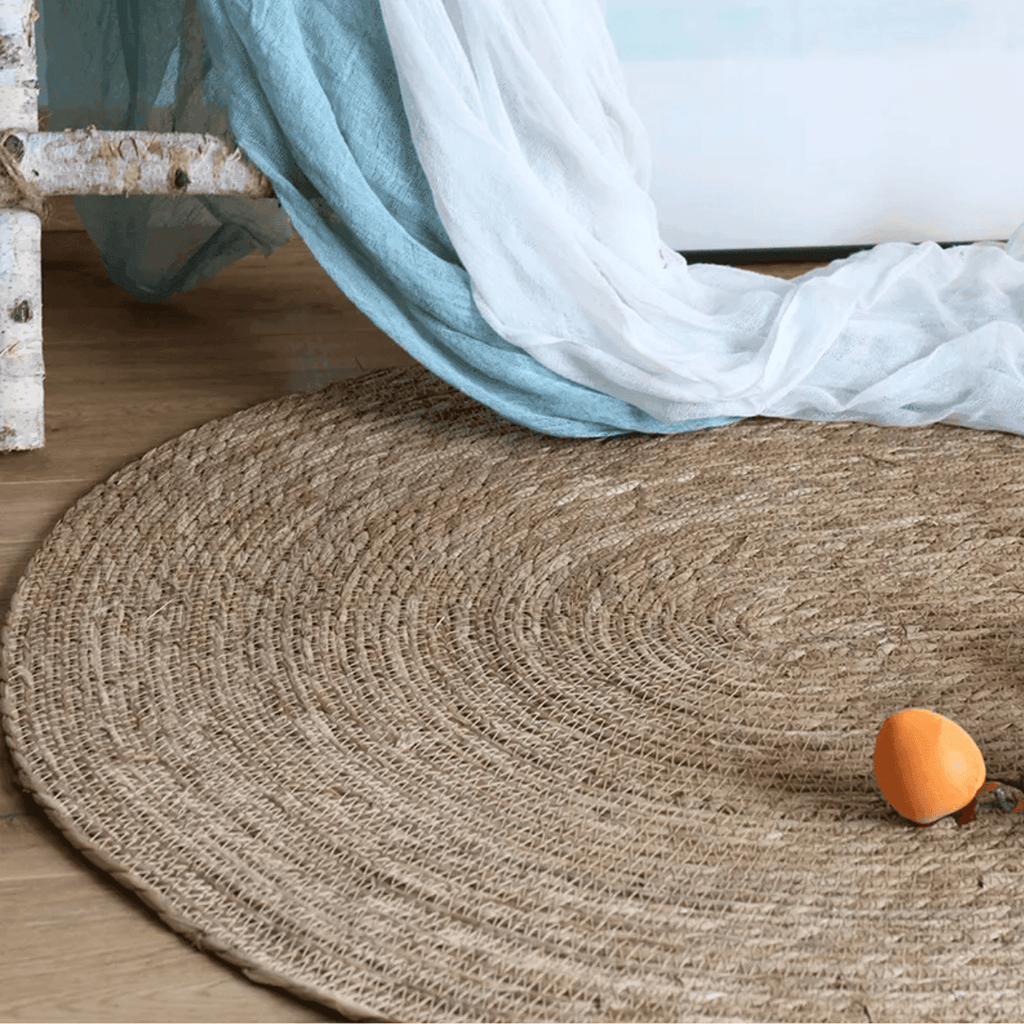 Alfombra De Yute Tradicional Rustica Ovalada Color Natural M - Fliperex