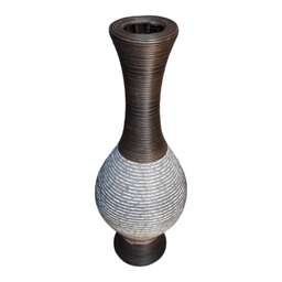 Jarron Florero Decorativo Tejido Rattan Moderno Blanco 70 CM - Fliperex