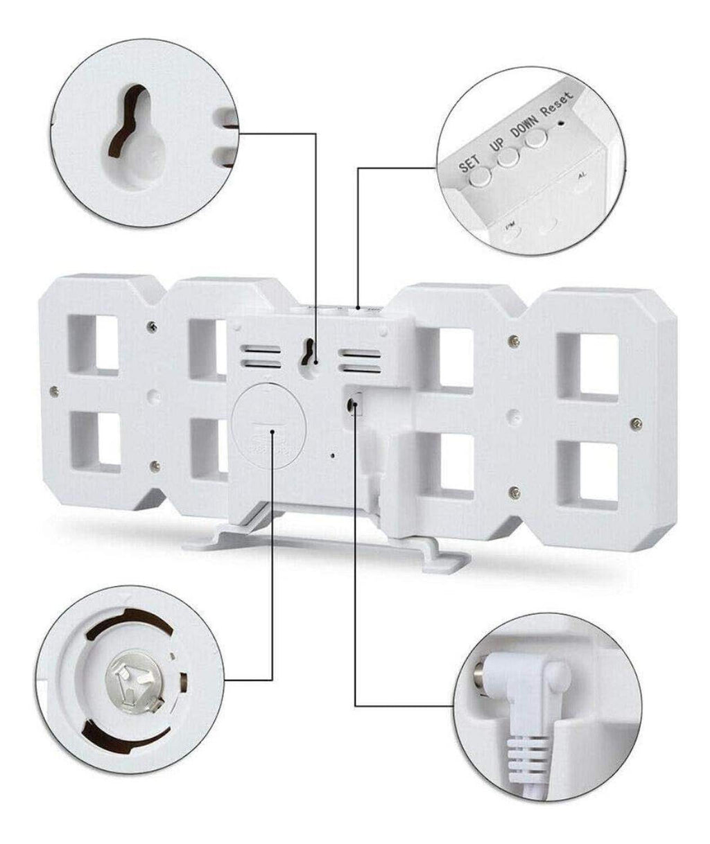 Reloj Despertador Digital Led 3d De Escritorio O Muro - Fliperex