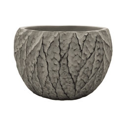 Set 2 Macetero Maceta Acabado Cemento Relieve Hojas Gris S - Fliperex