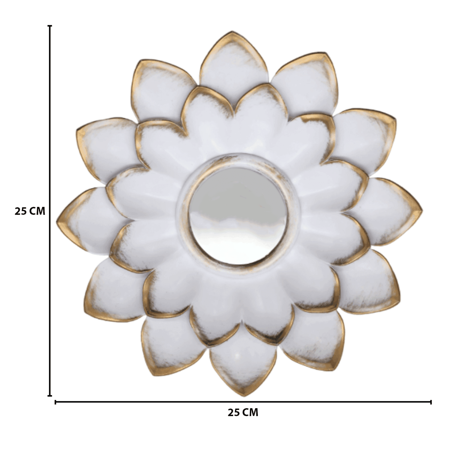 Set 4 Marcos De Espejos Flor De Loto Decorativo Blanco Deco - Fliperex