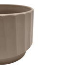 Set 3 Macetero Maceta De Ceramica Beige Lineas Verticales - Fliperex