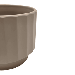 Set 3 Macetero Maceta De Ceramica Beige Lineas Verticales - Fliperex