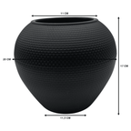 Set 3 Maceteros Plastico Redondo Ovalado Moderno Textura S - Fliperex