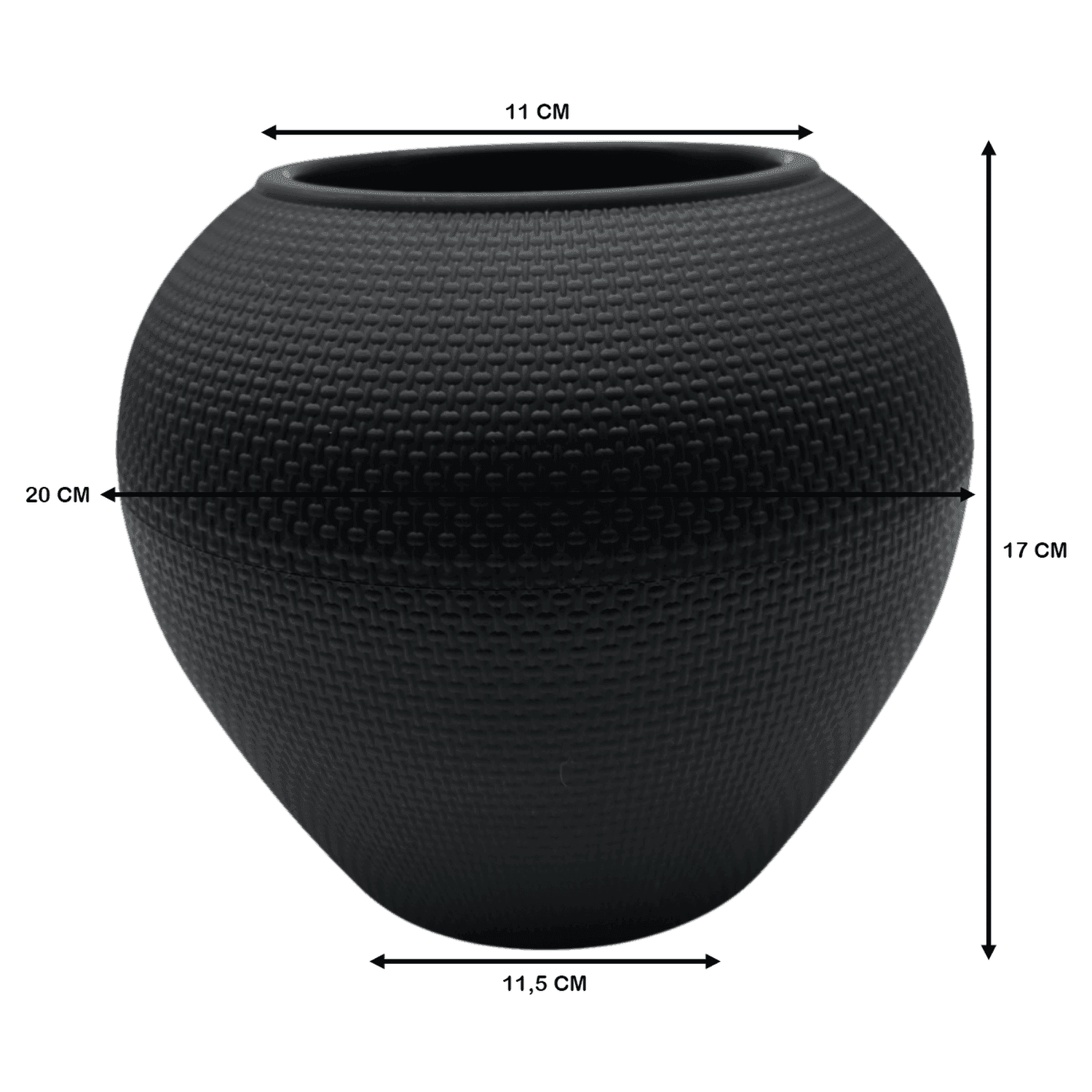 Set 3 Maceteros Plastico Redondo Ovalado Moderno Textura S - Fliperex