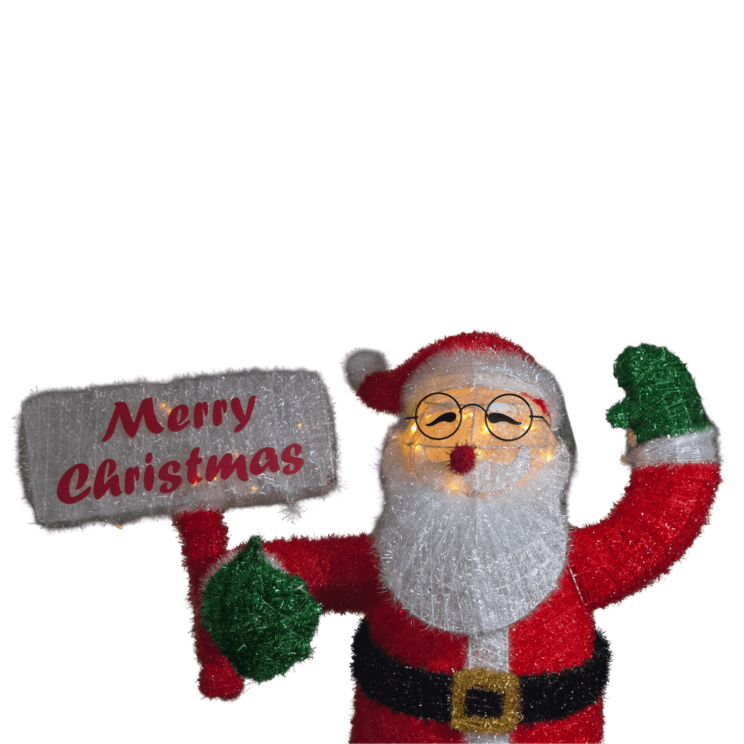 Viejo Pascuero Santa Papa Noel Navidad 95 CM a Pilas Luz Led - Fliperex