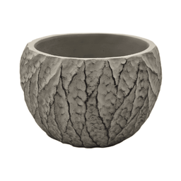 Set 3 Macetero Maceta Acabado Cemento Relieve Hojas Gris S - Fliperex