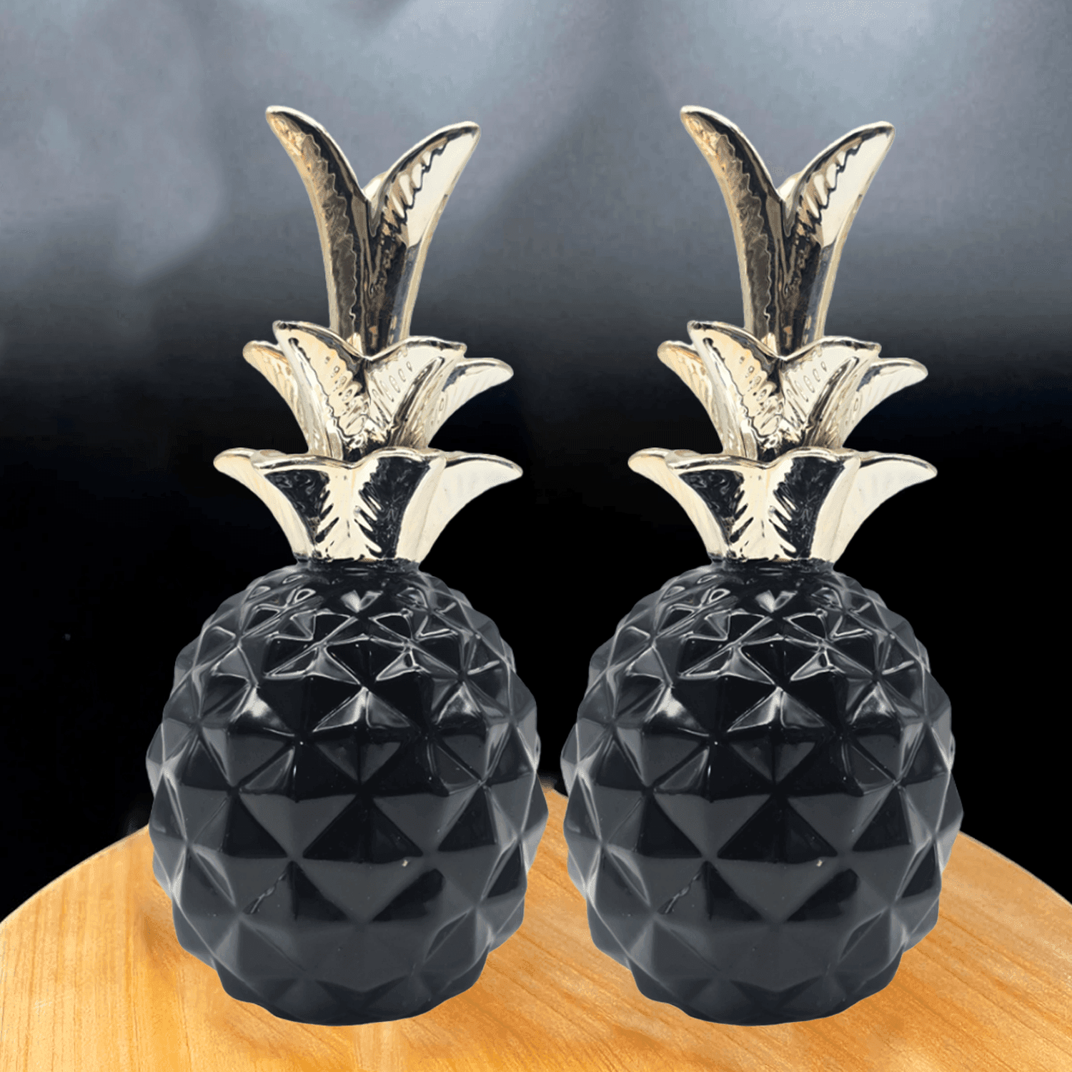 Set 2 Figuras Piñas Decorativas De Ceramica Adorno Decohogar - Fliperex