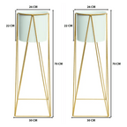 Set 2 Porta Maceteros Pedestal Igual Tamaño Blanco Dorados - Fliperex