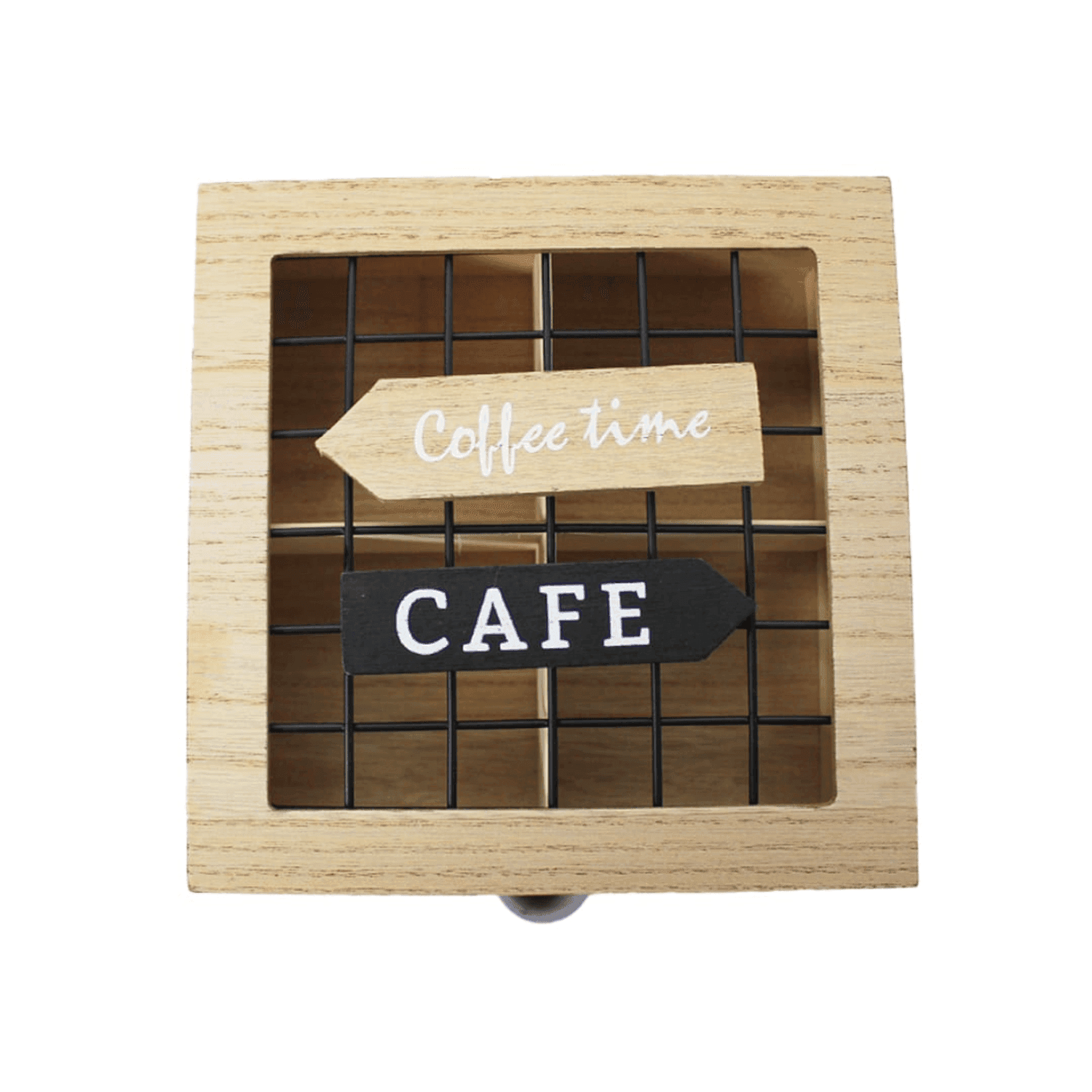 Caja De Te 4 Divisiones Tapa Con Diseño Decorativa Decohogar - Fliperex