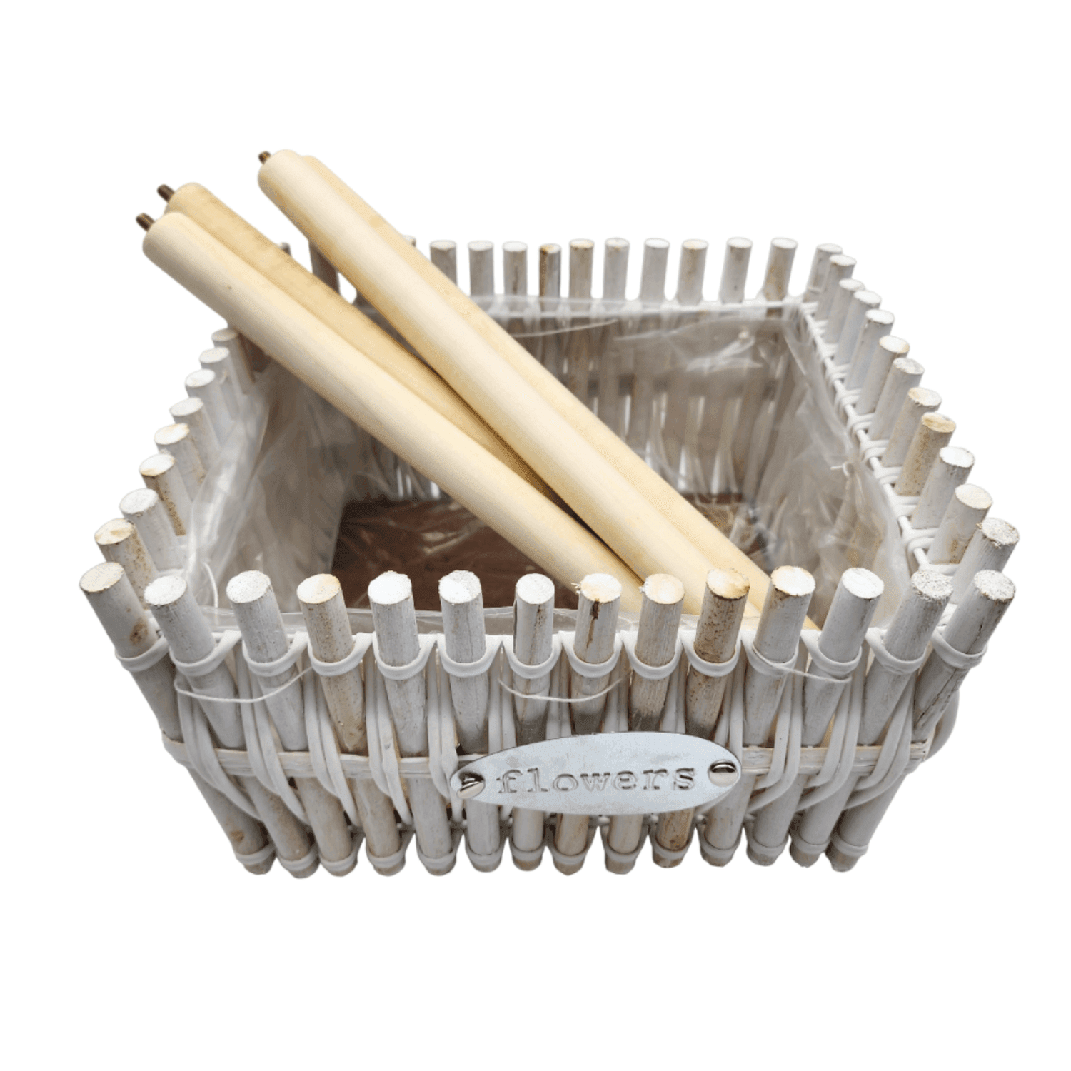 Set 2 Macetero Pedestal Madera Rustico Porta Macetero Blanco - Fliperex