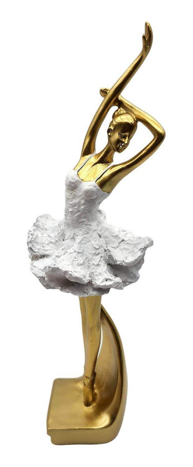 Bailarina Dorada Decorativa Dorada Figura Decorativa Estatua - Fliperex