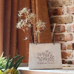 Macetero Florero Maceta Cartera Metálico Frances Le Jardin - Fliperex