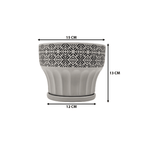 Macetero Maceta De Ceramica Blanco Patrones Negro Alto S - Fliperex