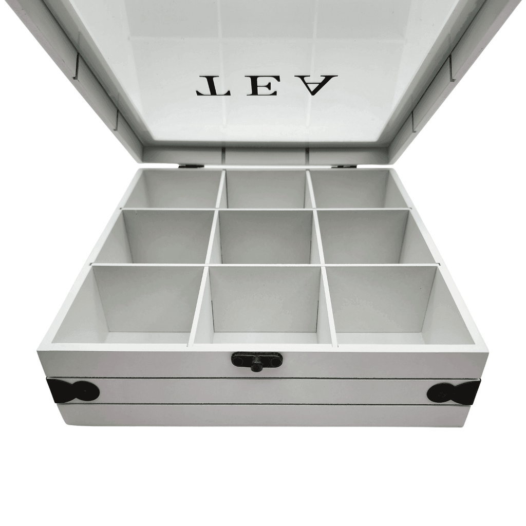 Caja De Té 9 Divisiones Tapa Con Diseño Decorativa - Fliperex