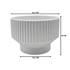 Macetero Maceta De Ceramica Copon Blanco Brillante L - Fliperex