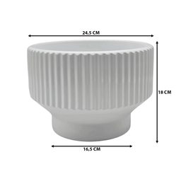 Macetero Maceta De Ceramica Copon Blanco Brillante L - Fliperex
