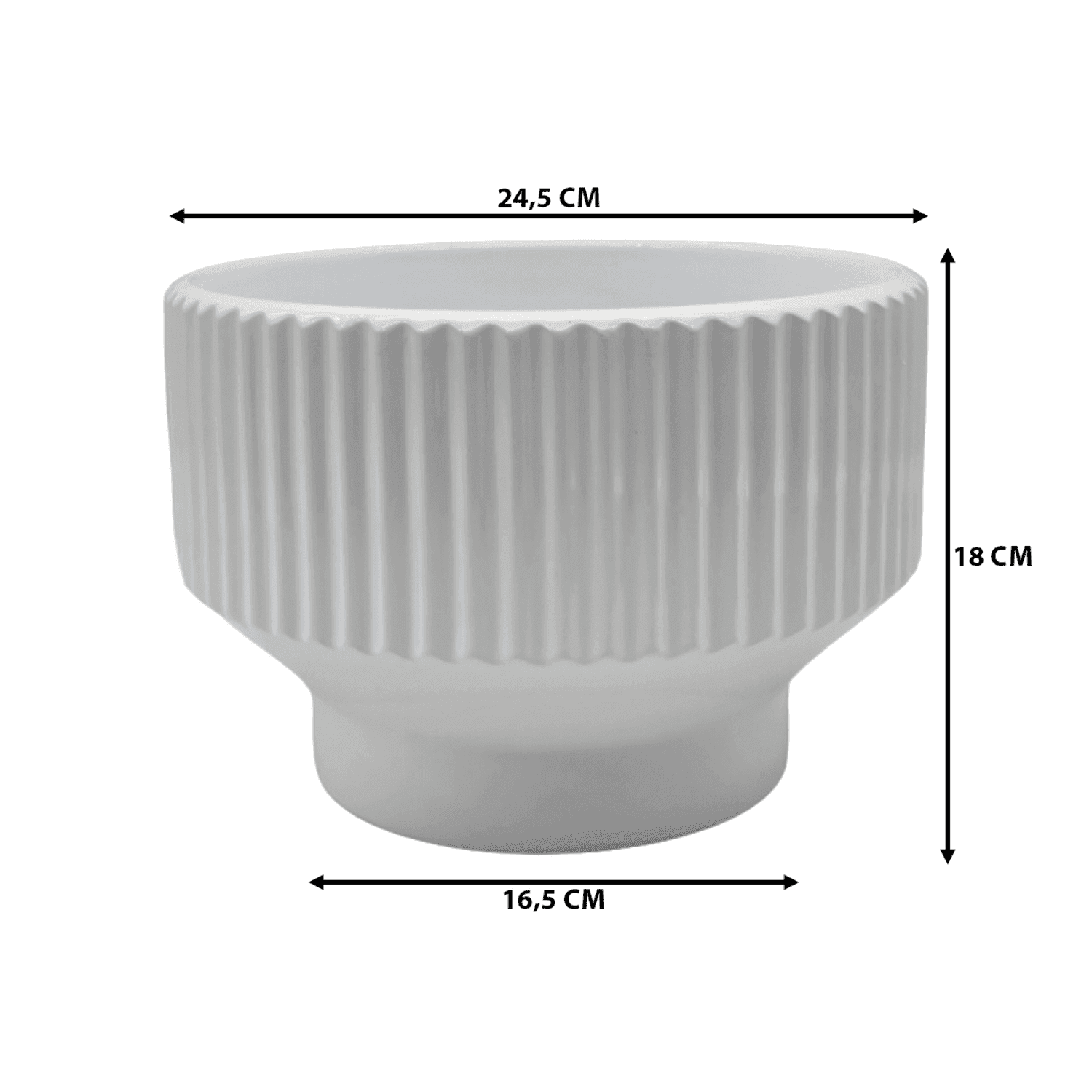 Macetero Maceta De Ceramica Copon Blanco Brillante L - Fliperex