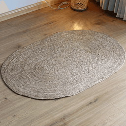 Alfombra De Yute Tradicional Rustica Ovalada Color Natural M - Fliperex