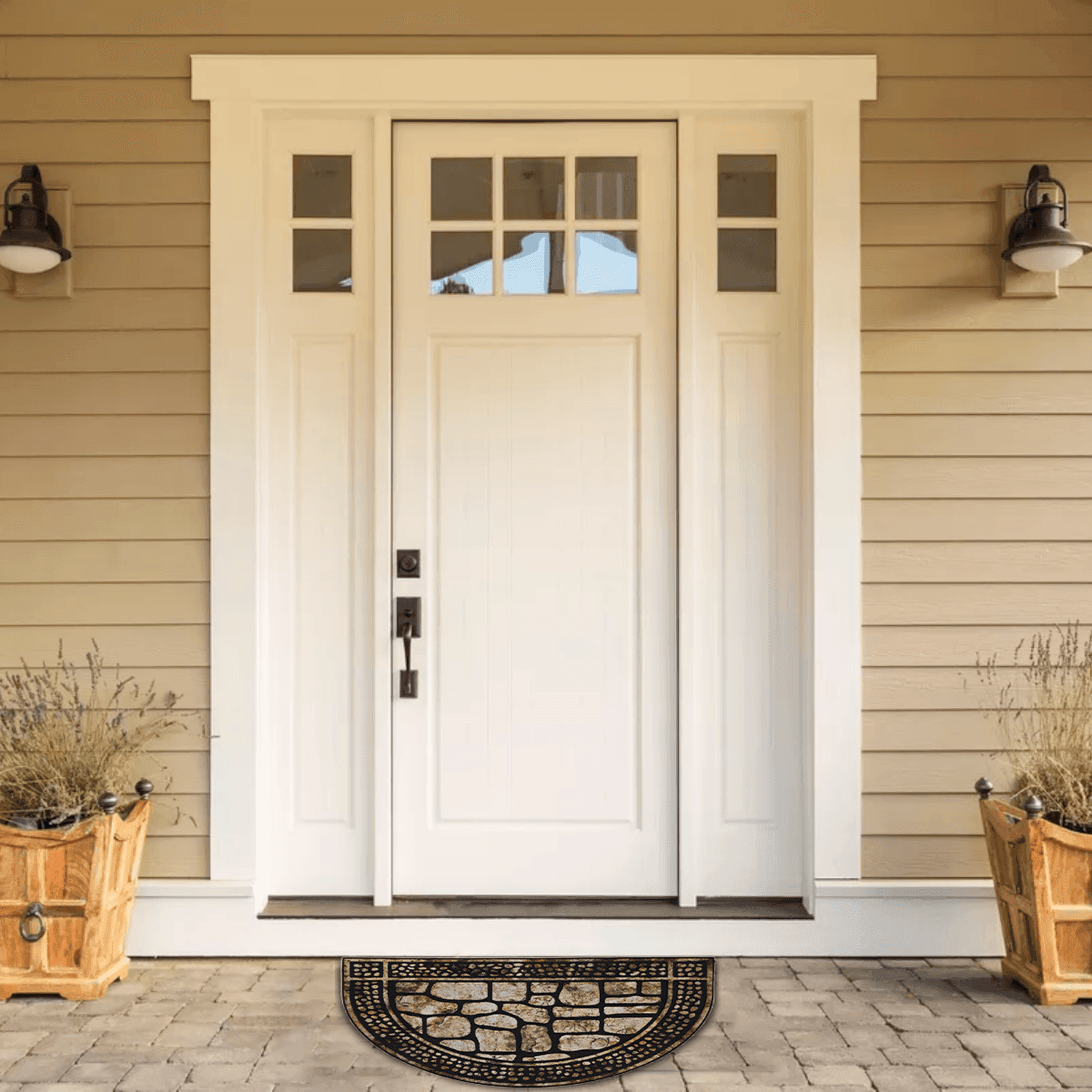 Alfombra Limpiapies Felpudo Alfombra De Entrada Piedra Semi - Fliperex