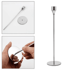 Set 3 Candelabros Porta Velas Plateado Decora Centro De Mesa - Fliperex