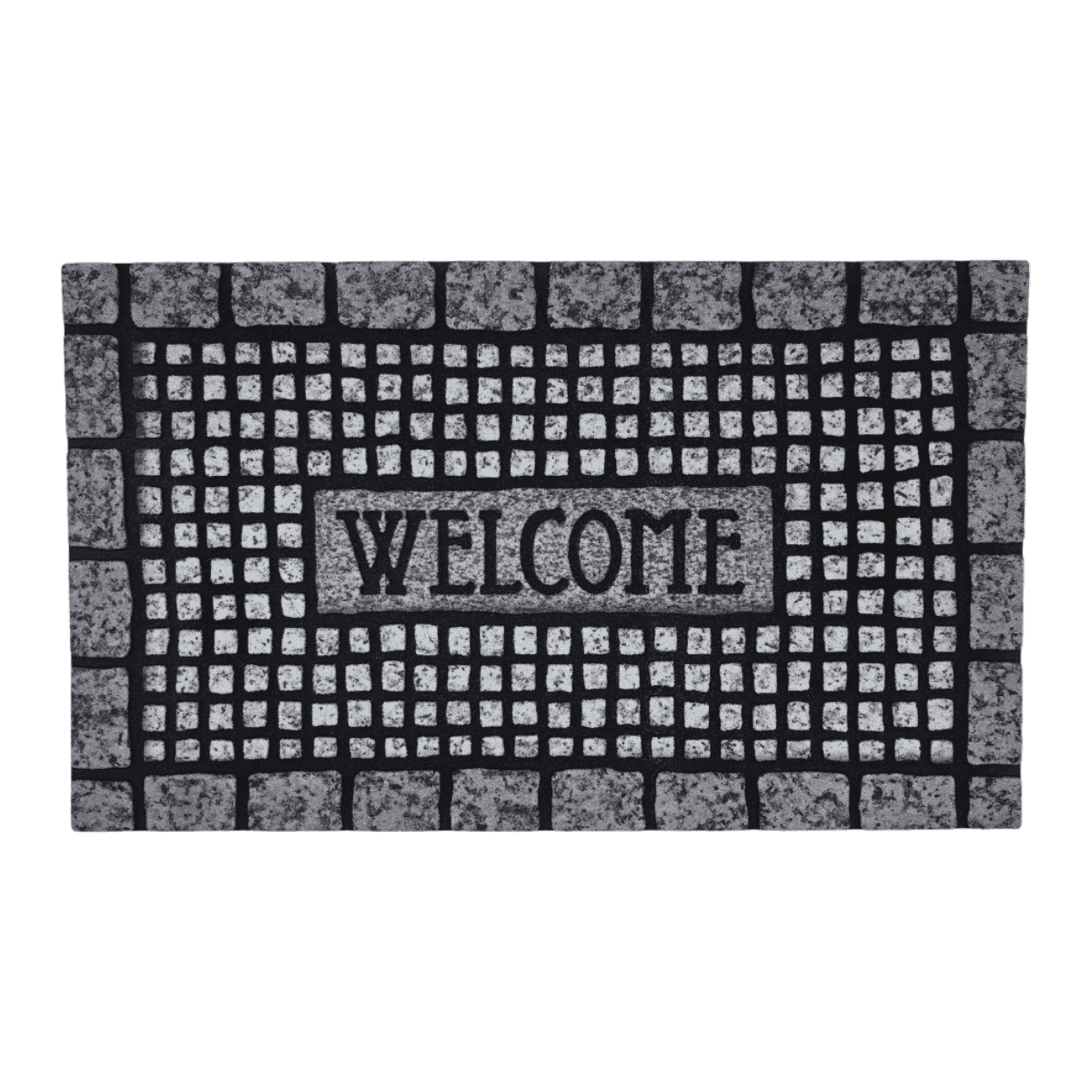 Alfombra Limpiapies Felpudo Alfombra De Entrada Piedras Gris - Fliperex