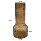 Florero Decorativo De Vidrio Con Diseño Base Ancha Café 30 - Fliperex