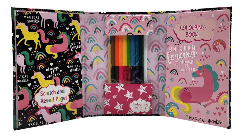 Set De Arte Para Niños Lapices Dibujos y Pizarra Colorear - Fliperex