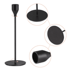 Set 3 Candelabros Porta Velas Negro Decora Centro De Mesa - Fliperex
