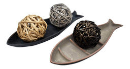 Esfera De Mimbre Para Decoración Pelotas De Mimbre Gris - Fliperex